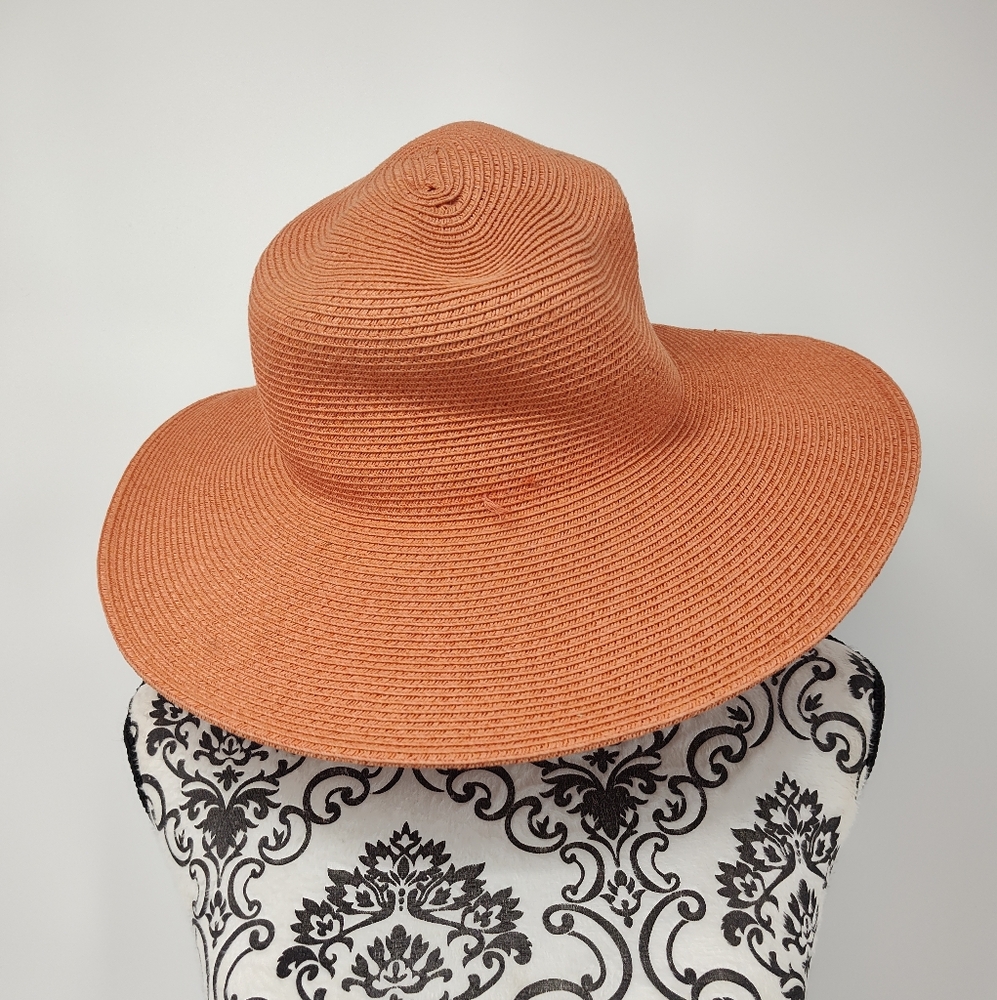 Bijoux Terner Soft Orange Women's Woven Sun Hat One Size